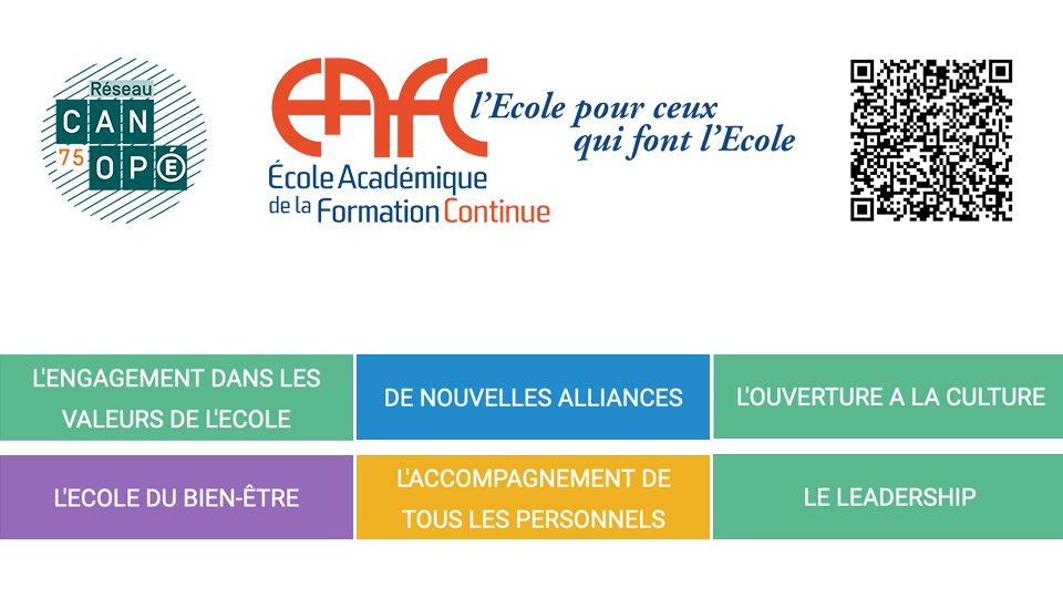 Canope_DTIDF's tweet photo. École Académique de la Formation Continue #EAFC @Academie_Paris | 

✅ Parcours complets ou modules
✅ Enseignants et équipes éducatives
✅ Premier et second degré

Retrouvez l'intégralité de l'offre de #formation de @Canope_75 ⤵️ 
https://t.co/wA8Ypae26g https://t.co/UghHZp1DLg