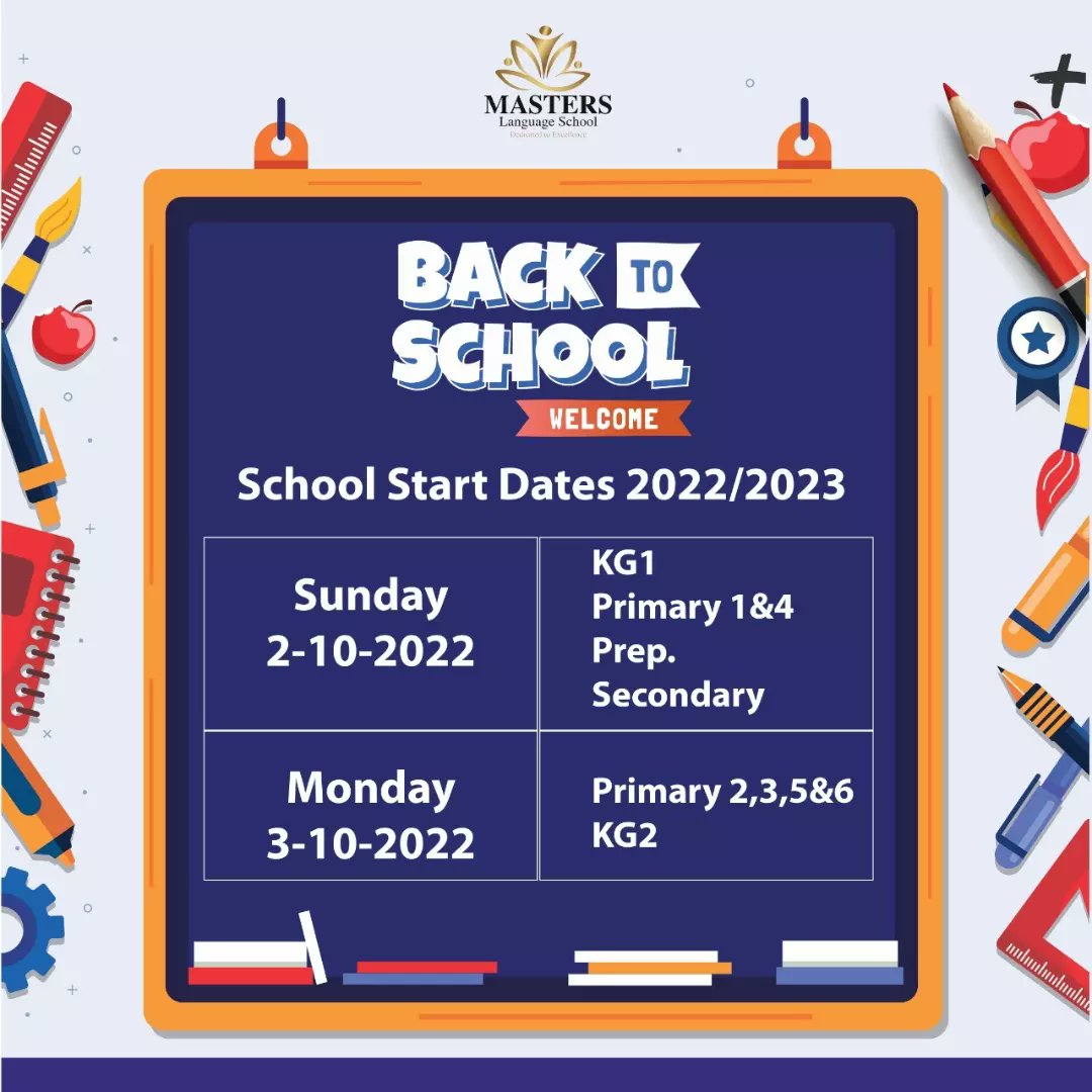 Mastersschool1's tweet photo. BACK TO SCHOOL 🤩🤩🤩
➡️ Welcome back to school! Hope you have an awesome year!
2022/2023
#backtoschool
#masters_language_school
#entrytime https://t.co/0mSuApH9Hw