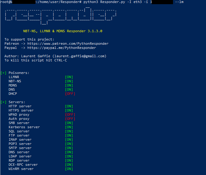 theluemmel's tweet photo. So you want to run @PythonResponder's https://t.co/VbAV7aZWMw in WSL?
reg add HKLM\SYSTEM\CurrentControlSet\Services\NetBT /v SMBDeviceEnabled /t REG_QWORD /d 0
Stop-Service "LanmanServer" -Force
Set-Service "LanmanServer" -StartupType Disabled
Reboot
specify -I and -i
enjoy
1/2 https://t.co/SCRtsnERBR