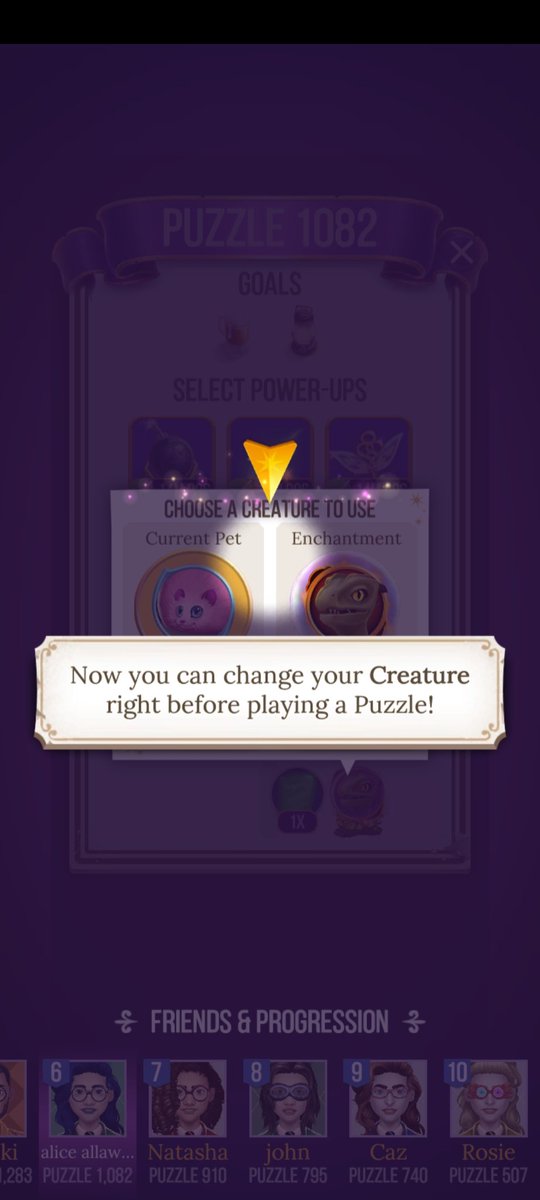 superfruiter13's tweet photo. @HPPuzzlesSpells hi for some reason it won't let me on to this level. It won't let me click back or choose my creature. Which has now resulted in me losing my half an hour of free lives ect https://t.co/uynanDIl6i