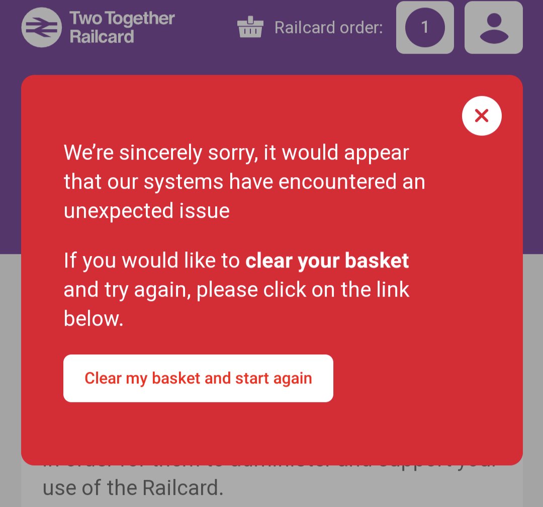 tassi_andrea's tweet photo. @_Railcards since yesterday it has been impossible to buy any Tow Together Card. Can you fix this? Thanks https://t.co/R68pN8EX73