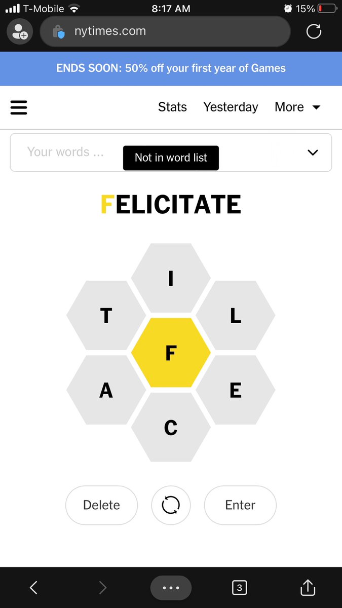 This is easily your worst omission in Spelling Bee yet, <a href="/nytimes/">The New York Times</a>.