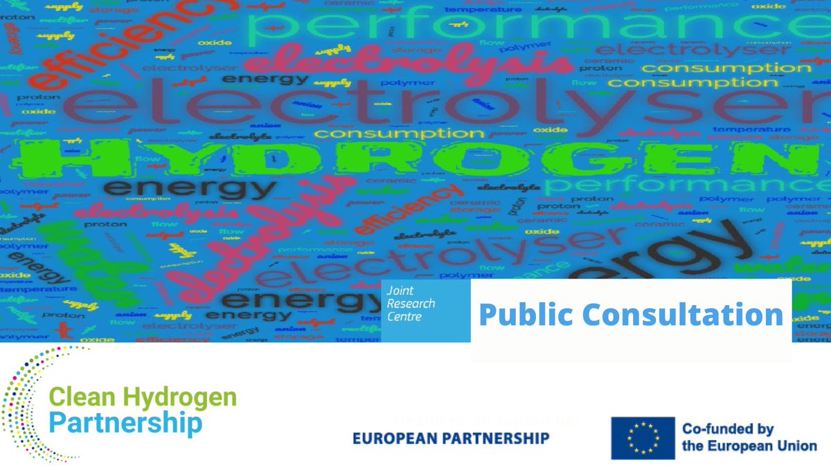 CleanHydrogenEU's tweet image. 📣Public Consultation open!

🔗@EU_ScienceHub JRC Technical Report - EU harmonised testing procedure: Determination of water electrolyser energy performance.

📅We wait your feedback till 31 October 2022.

✅More info here: bit.ly/3R3bC2N