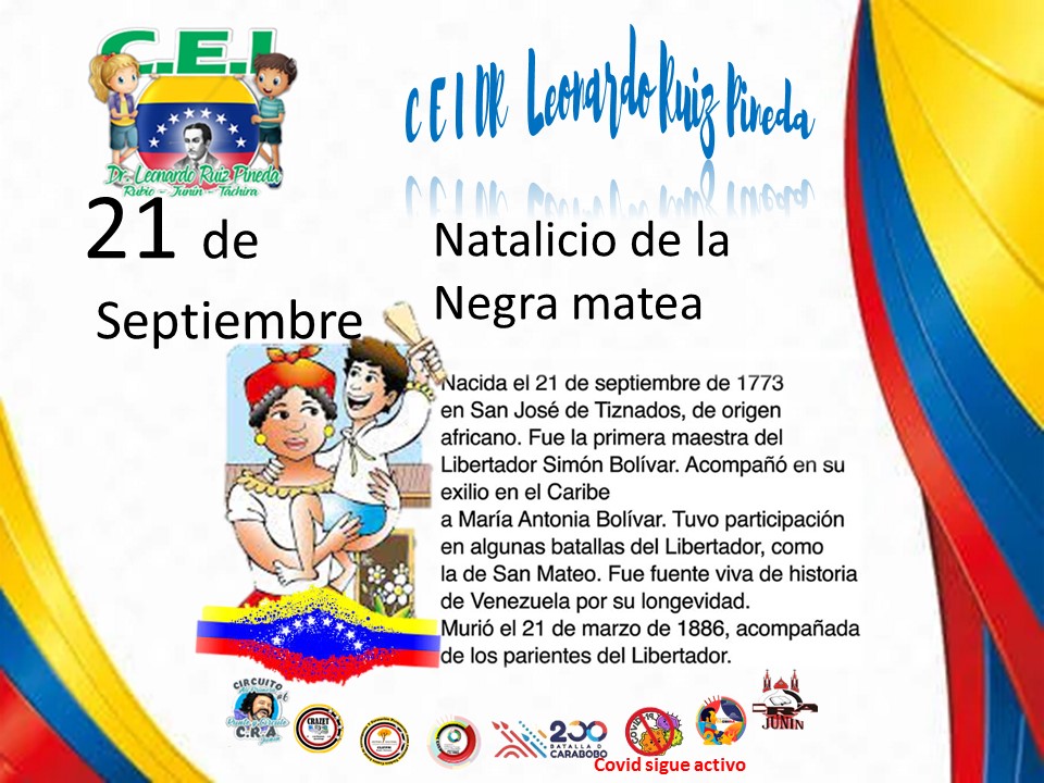 <a href="/cei_drLRPineda/">CRA || CEI Dr. Leonardo Ruiz Pineda JunÍn</a> Efemérides  Natalicio de la Negra Matea <a href="/MPPEDUCACION/">MPPEDUCACION</a> <a href="/educacion_junin/">Gabinete Municipal de Educación Junín - Táchira</a>  <a href="/Crazet2011/">Crazet2011</a> <a href="/_LaAvanzadora/">Yelitze Santaella</a> <a href="/Berzabethg1/">Berzabethgandicaoficial</a> <a href="/FreddyBernal/">Freddy Bernal</a>