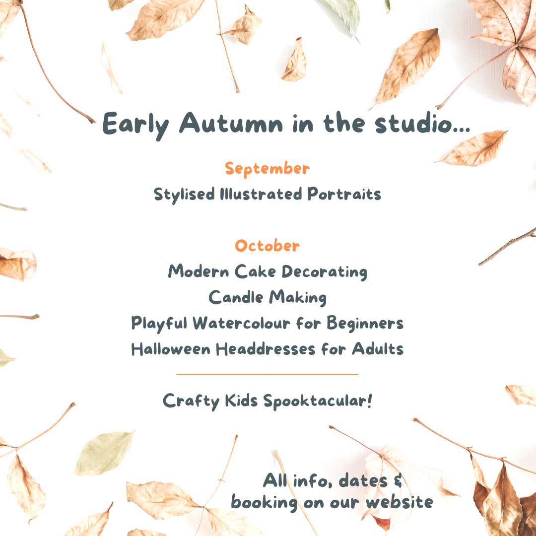 A sprinkle of Autumn creativity...workshops for adults &amp; children this September &amp; October 🍁🎨 - mailchi.mp/42c4a45fbdc6/a…