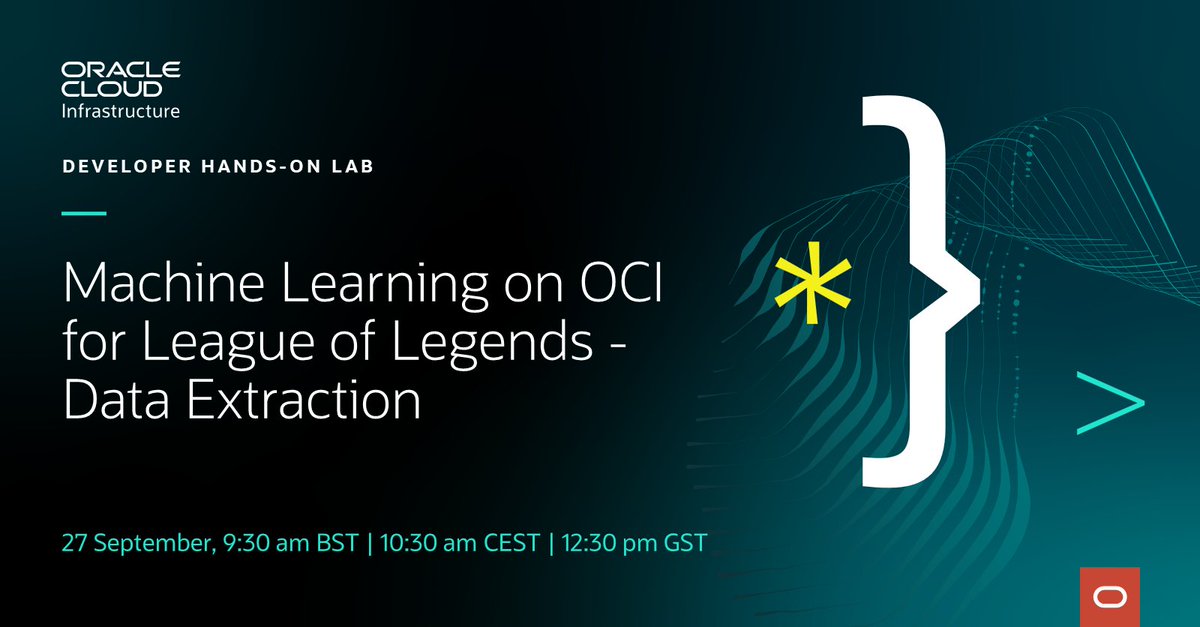 johnmastersono1's tweet photo. League of Legends is one of the most played video games in the entire world. In this hands-on lab @Oracle experts will show you how to leverage the power of #AI for #LoL in a unique and innovative way. https://t.co/RjIpUCZXcG #odevrel https://t.co/QfpppwF3Xp