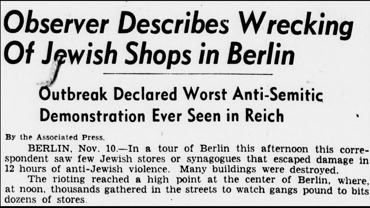 ChronAmLOC's tweet photo. Explore how US newspapers covered the Holocaust from 1933-1945 with the History Unfolded project: https://t.co/N97dhjKxRl. The project includes articles from #ChronAm like this one from 1938: https://t.co/mNMw5k4tQZ @HolocaustMuseum #USHMM https://t.co/aLXGDl07Tc