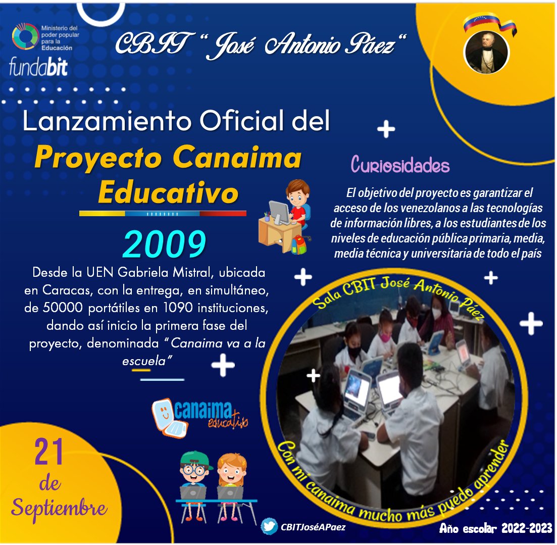 CBITJoseAPaez's tweet photo. Lanzamiento oficial del Proyecto Canaima Educativo #somosfundabit elaborando materiale educativos para la cultura de lo estudiantes  @FundabitAragua @OSEGuarico @Fundabit_  @leivi24 @DgDocente   @MPPEDUCACION @YIRMADORIANA @FundabitTrujil1 @CBITNvaEsparta  #VenezuelaProductiva https://t.co/8EyPAHDDgZ