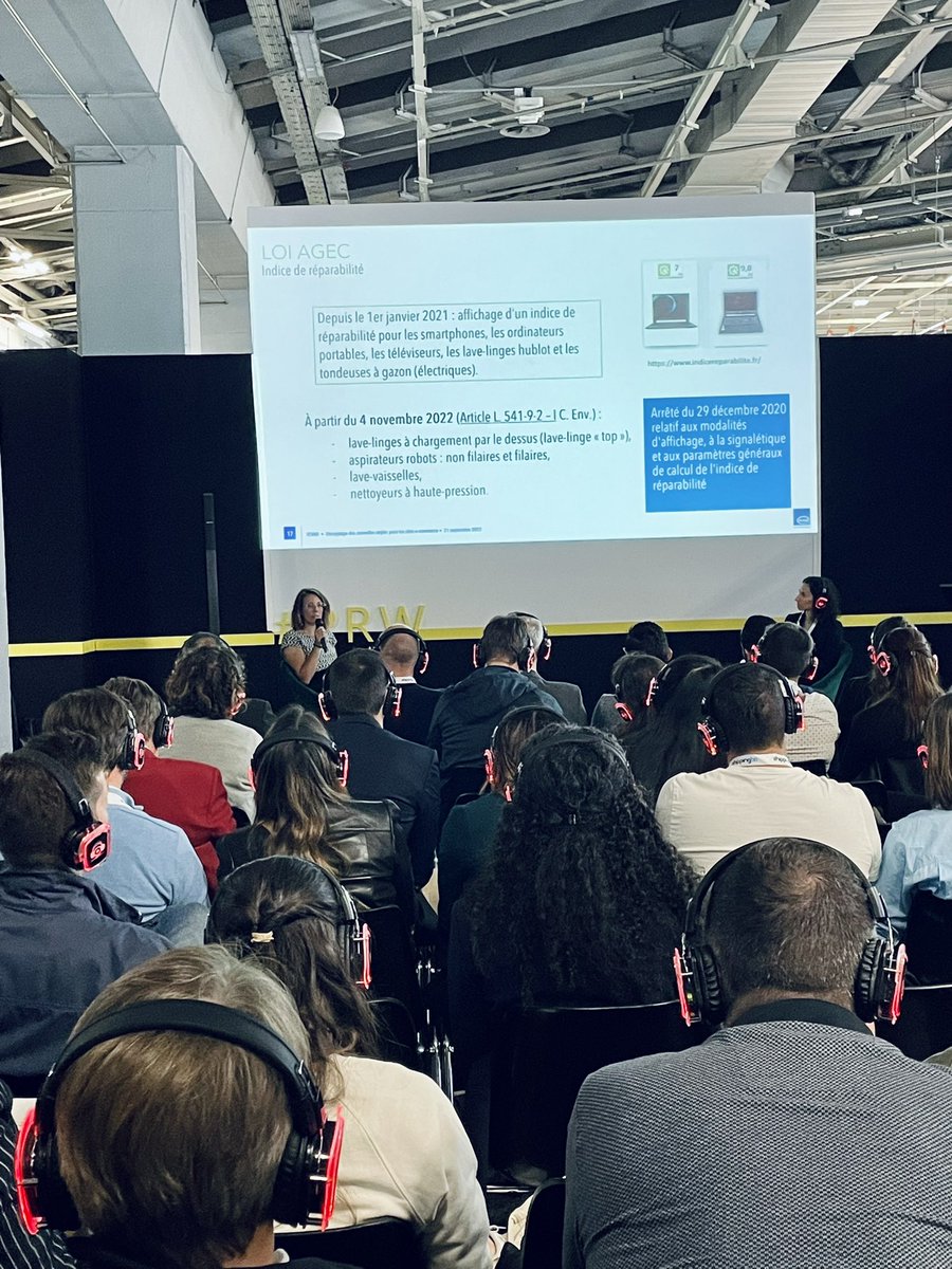 Atelier <a href="/FevadActu/">FEVAD</a> lors de la @PRWOfficial avec un décryptage des nouvelles règles pour les sites e-commerce. 
🌳Zoom sur la loi #agec et la #REP (Responsabilité Élargie des Producteurs) et leurs impacts sur les marketplaces et distributeurs. #PRW