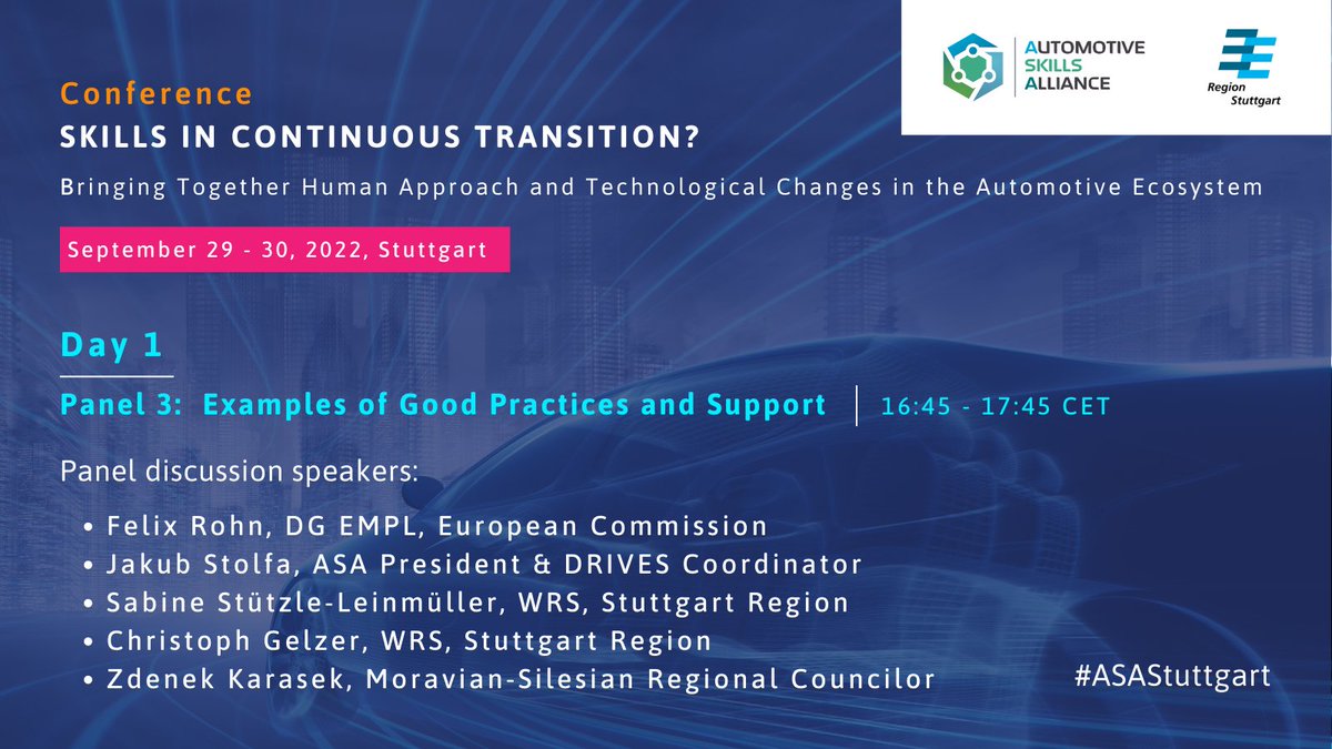 ASA_MobilityEU's tweet photo. What are the existing good practices, initiatives and their support in the skills agenda?
Panel 3โฃ will focus both on the European and regional perspectives.
For more info and registrationโก๏ธ https://t.co/CW9Rkn7OFS
#ASAStuttgart https://t.co/ILzbXl9q6Z