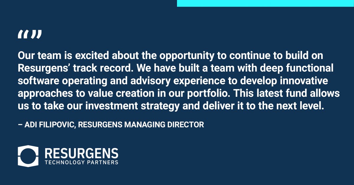 Our recently closed second fund will see a continuation of our investment strategy, which is focused on majority investments in North American and select European lower middle-market application and IT infrastructure software businesses. Read more here: resurgenstech.com/resurgens-tech…