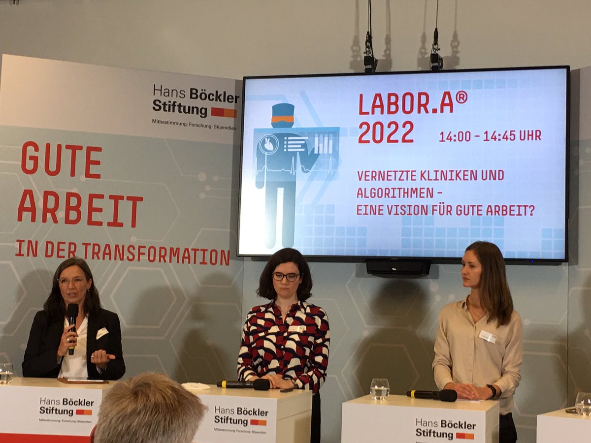 „#Digitalisierung im #Gesundheitswesen ist dann erfolgreich, wenn sie beteiligungsorientiert läuft.“ kommentiert <a href="/BSusec/">Barbara Susec</a> in der #Labora22 Session ‚Vernetzte Kliniken und Algorithmen - Eine Vision für Gute Arbeit?‘ #Mitbestimmung #Partizipation <a href="/_verdi/">Ver.piss.di</a> <a href="/Arbeit_Zukunft/">Arbeit der Zukunft</a>