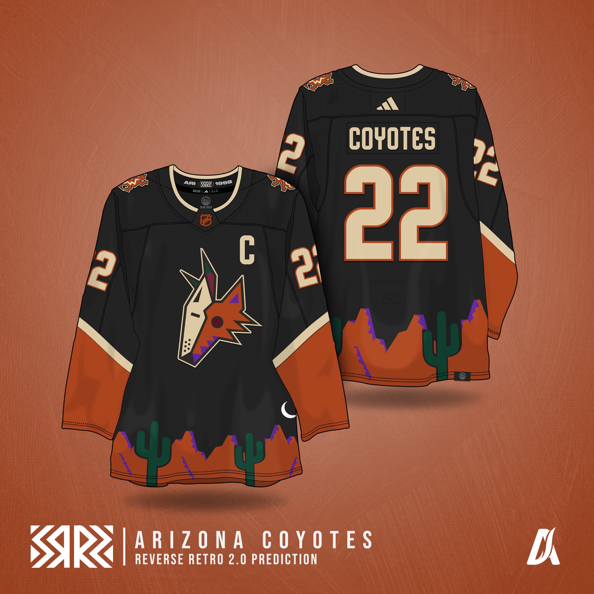 Yotes Trade Central on X: It appears this is close to what the new Coyotes  Retro Reverse jerseys will be. #Yotes  / X