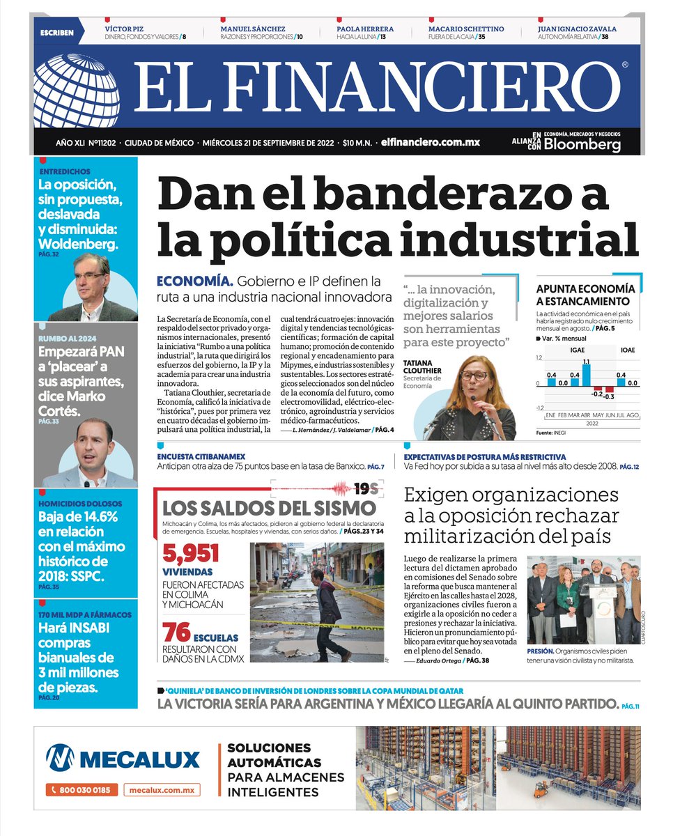 ESZ_smartgov's tweet photo. !Buen día!
Te compartimos las #portadas de periódicos 📰 especializados en el sector #economía de 🇲🇽
Que tengas un excelente miércoles.
#CuidateBien 😷 https://t.co/M0ehqvi1uf