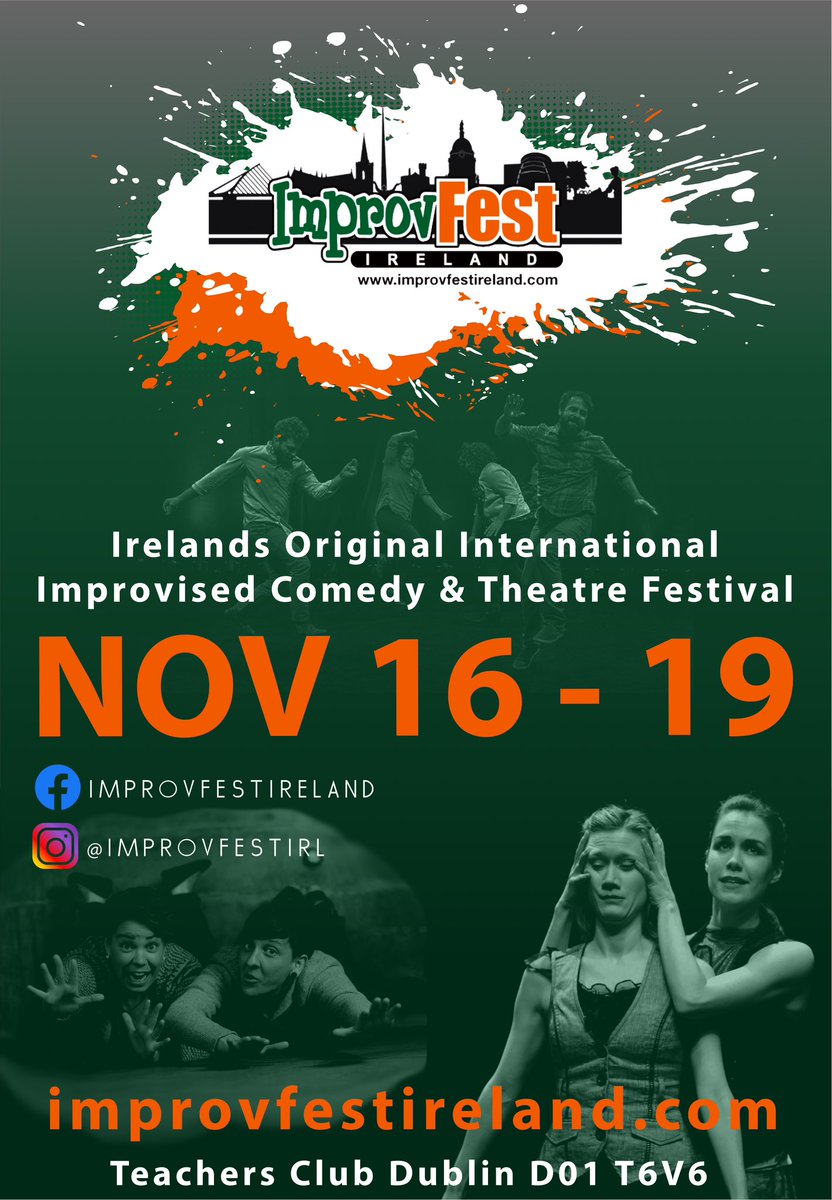 WE ARE LIVE! The schedule and bookings are now open on our website for this year’s fest which runs 16-19th November! 
improvfestireland.com
#improv #improvcomedy #improvfestival #irishcomedy #whatsonindublin #eventsindublin