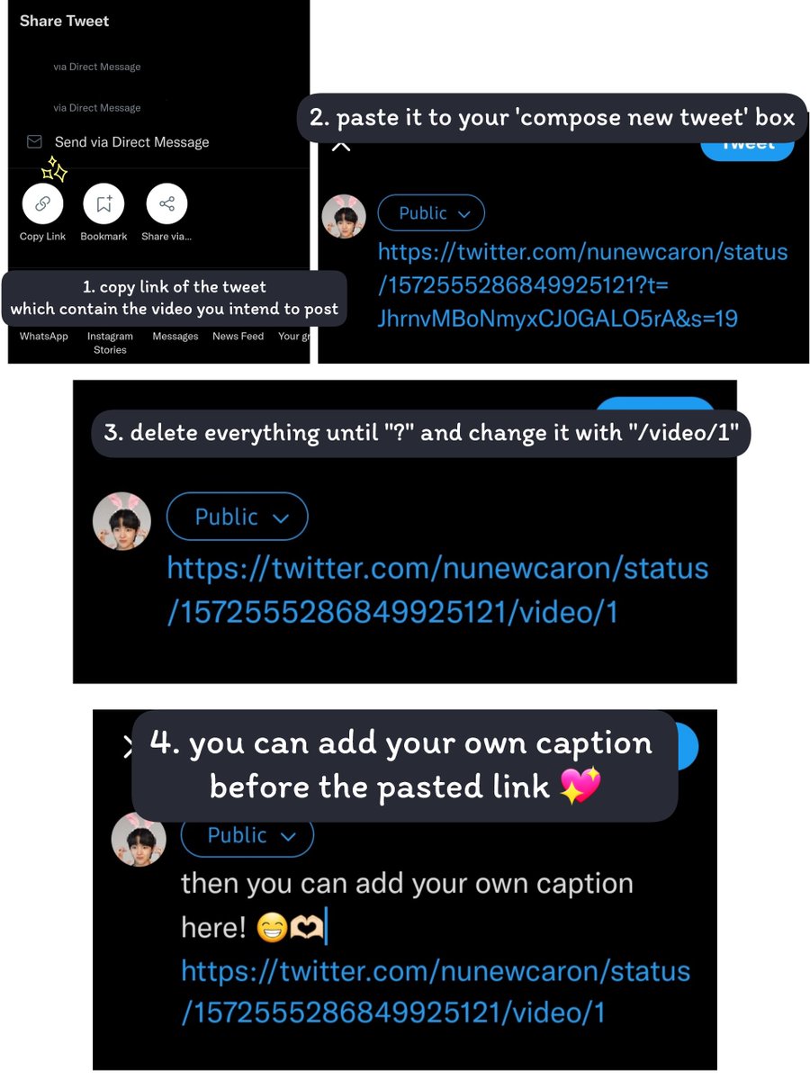 nunewcaron's tweet image. friendly reminder ✨️
if you wanna repost someone's video from twitter, especially fancams, please refrain from downloading and reuploading their video.
let's respect the original uploader/fans by embedding their video. see this pic on how to embed someone's video on twt! 🫶🏻