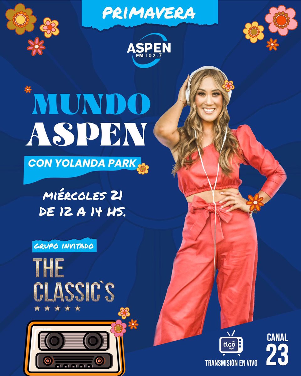 radioaspen1027's tweet photo. 🌸¡Hoy #MundoAspen en edición especial por el día de la Primavera y Juventud ! 🌸

Préndete de 12 a 14hs @yolandapark te acompaña 💙

👉🏼 Transmisión especial, desde @uniontvpy canal 23 de tigo.

#aspen #puramusica https://t.co/we3RbNJDjY
