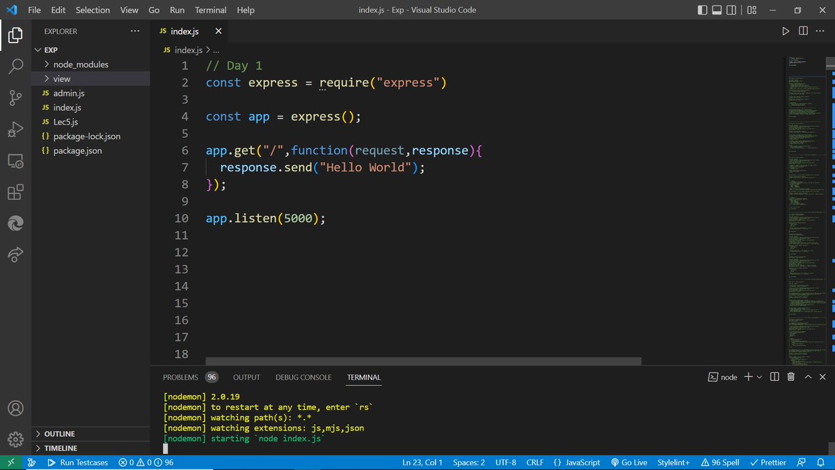 rahuldotsol's tweet image. Today began learn about nodejs😍.
Day 1 print hello world
#30dayofcode
#NodeJS #LearningAndDevelopment #webdev