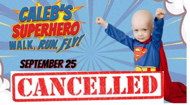 😪 ATTENTION: Due to the severe impending storm, they have made the difficult decision to cancel Caleb’s SUPERHERO Walk Run Fly this weekend. 
If you would still like to make a donation to support our little superheroes &amp; their families, go to calebscourage.com