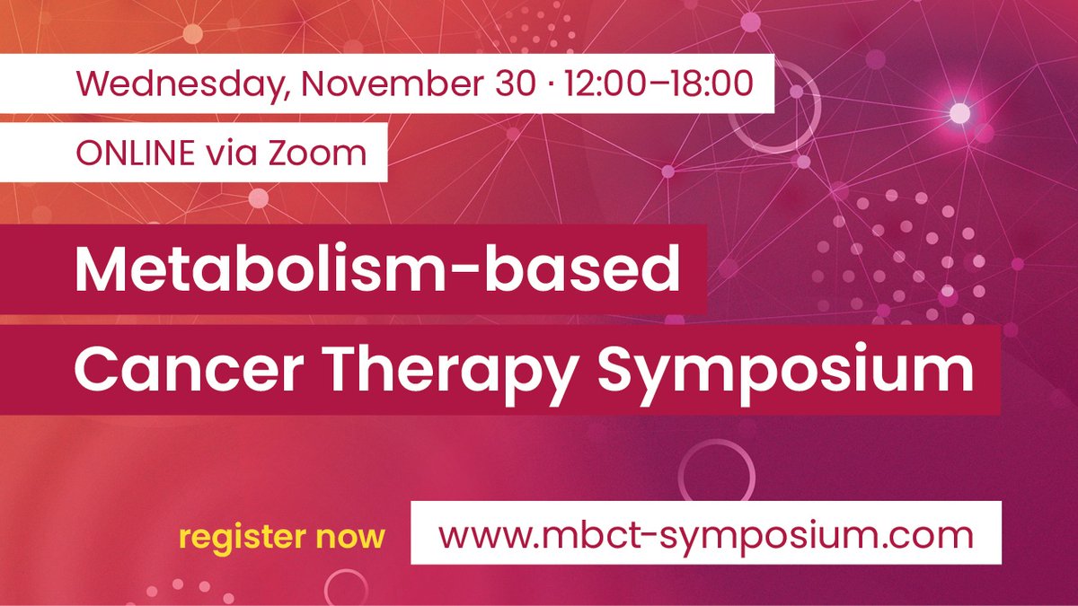Nationales Centrum für Tumorerkrankungen Dresden (@nct_ucc_dd) on Twitter photo 30.11.: Metabolism-based Cancer Therapy Symposium (online) – Cancer cells have a different metabolism than normal cells and thus offer promising therapeutic targets. We will present and discuss these with you ➡️ mbct-symposium.com #mbct22 <a href="/dkfz/">DKFZ</a> @Medizin_TUD <a href="/RGeigerlab/">Roger Geiger Lab</a> 30.11.: Metabolism-based Cancer Therapy Symposium (online) – Cancer cells have a different metabolism than normal cells and thus offer promising therapeutic targets. We will present and discuss these with you ➡️ mbct-symposium.com #mbct22 <a href="/dkfz/">DKFZ</a> @Medizin_TUD <a href="/RGeigerlab/">Roger Geiger Lab</a>