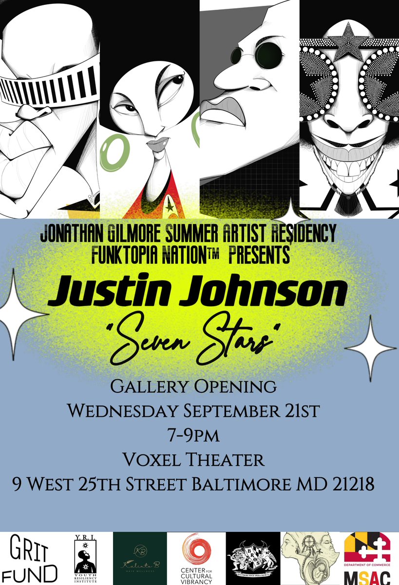 FunktopiaNation's tweet photo. Justin and Jocelyn are excited to welcome you to the opening of the Gallery at the Voxel tonight at 7pm.  Enjoy and engage with two of Baltimore's brightest! https://t.co/Er4nWP7FGo