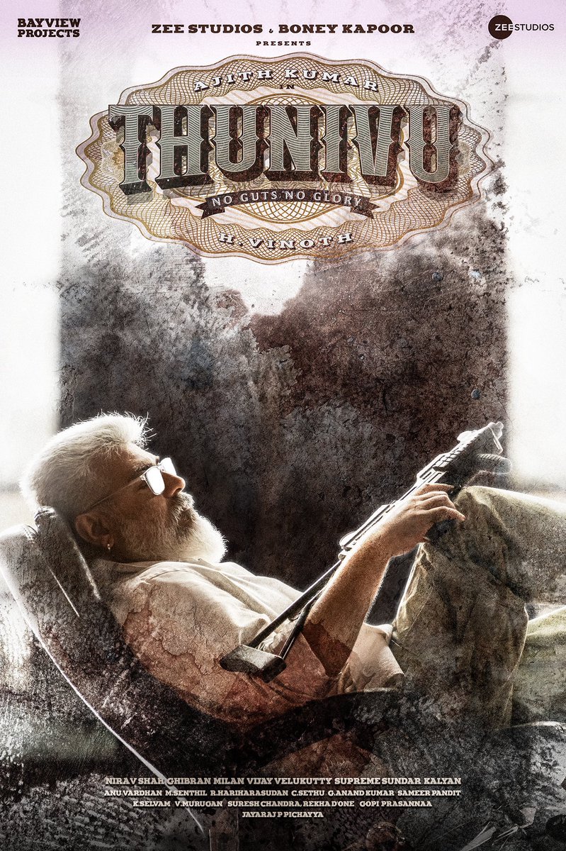 Suresh Chandra (@sureshchandraa) on Twitter photo #Thunivu #NoGutsNoGlory
#AK61FirstLook #AK61
#Ajithkumar #HVinoth
<a href="/BoneyKapoor/">Boney Kapoor</a> <a href="/ZeeStudios_/">Zee Studios</a> <a href="/BayViewProjOffl/">BayViewProjectsLLP</a> <a href="/SureshChandraa/">Suresh Chandra</a> #NiravShah @GhibranOfficial #Milan @SupremeSundar_ <a href="/editorvijay/">Vijay Velukutty</a> #Kalyan #AnuVardhan <a href="/premkumaractor/">Prem Kumar</a> #MSenthil <a href="/SuthanVFX/">Harihara Suthan</a> #CSethu #Thunivu #NoGutsNoGlory
#AK61FirstLook #AK61
#Ajithkumar #HVinoth
<a href="/BoneyKapoor/">Boney Kapoor</a> <a href="/ZeeStudios_/">Zee Studios</a> <a href="/BayViewProjOffl/">BayViewProjectsLLP</a> <a href="/SureshChandraa/">Suresh Chandra</a> #NiravShah @GhibranOfficial #Milan @SupremeSundar_ <a href="/editorvijay/">Vijay Velukutty</a> #Kalyan #AnuVardhan <a href="/premkumaractor/">Prem Kumar</a> #MSenthil <a href="/SuthanVFX/">Harihara Suthan</a> #CSethu
