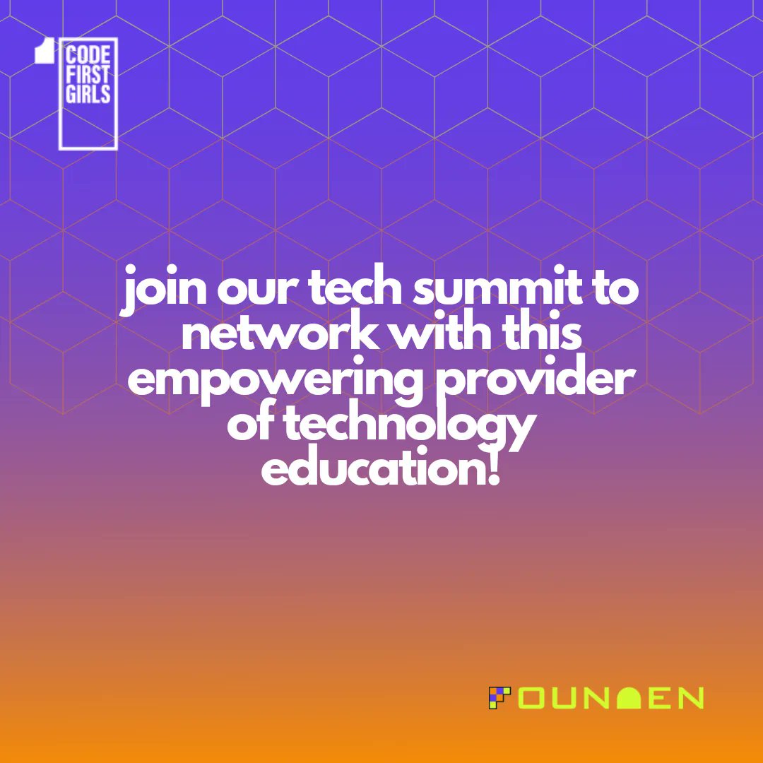 Interested in networking with this empowering provider of technology education? 👀 

Join our community today for updates, and check the event website to sign up! 🤳

👉 buff.ly/3Rz4X1b

#career #founden #codefirstgirls #collab #network #entrepreneur #enterprise #tech #uk