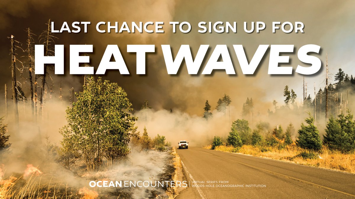 WHOI's tweet photo. Don’t miss tonight’s 7:30 pm #OceanEncounters event dedicated to the topic of #heatwaves.  Our expert panel will explain why heatwaves are on the rise and what it means for our ocean planet.
https://t.co/ACqnROCdST
#ClimateWeekNYC #OceanClimateConnection  #WHOI https://t.co/BPmmghx370