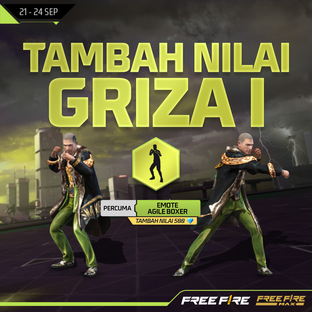 FFMYOfficial's tweet photo. Tunjukkan kemahiran tinju anda apabila anda menggunakan emote Agile Boxer ini! π
Dapatkannya secara percuma apabila anda menambah nilai 500 Diamond hari ini sehingga 24 September.
#FreeFire #FFTopUp https://t.co/KqpnnDy1HC