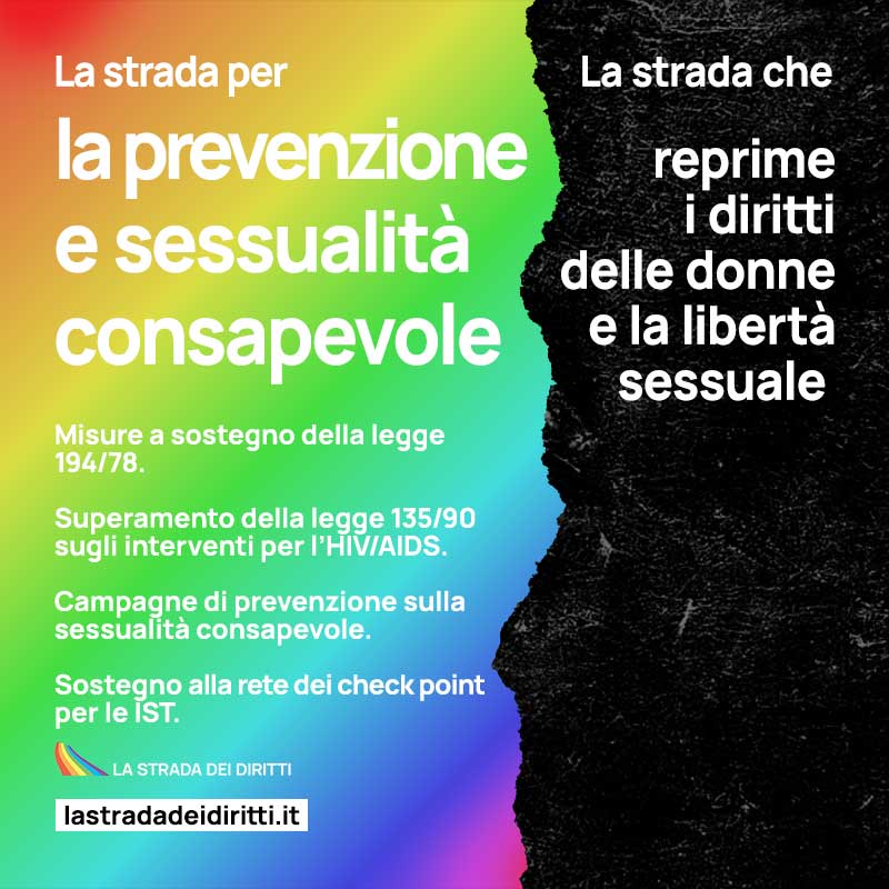 Oggi parliamo di: #prevenzione
Cara politica, prendi #lastradadeidiritti
Leggi le rivendicazioni delle associazioni LGBTQIA+ e le proposte dei partiti su
lastradadeidiritti.it
#ElezioniPolitiche2022
#lastradadeidiritti