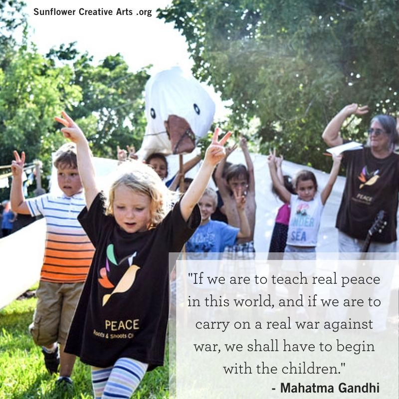 sunflowerarts's tweet photo. "If we are to teach real peace in this world, and if we are to carry on a real war against war, we shall have to begin with the children."

-Mahatma Gandhi https://t.co/93w4Axk8nH