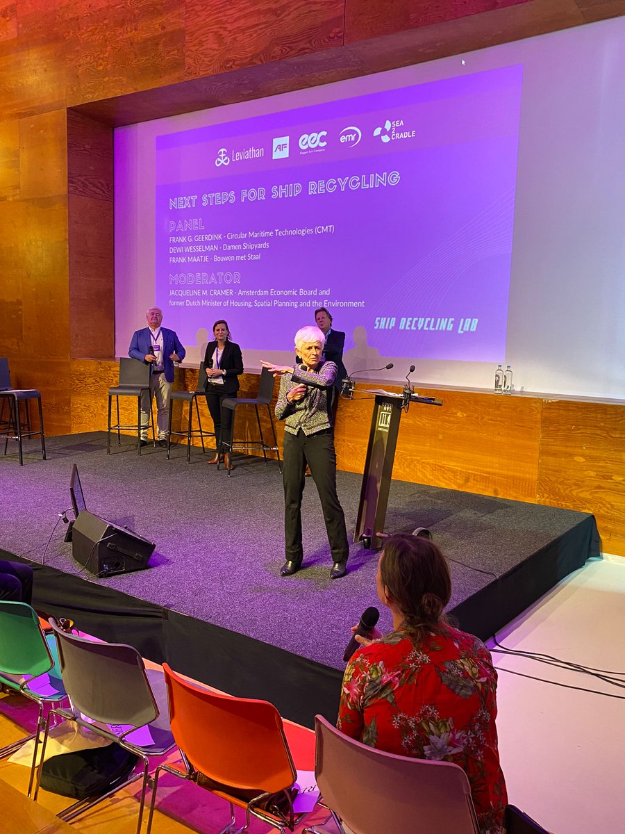 ShipRecLab's tweet photo. Are stakeholders willing to collaborate and create change for a just transition in ship recycling? 
We tried to answer this question in conversation with Dewi Wesselman from @damen, Frank Geerdink from Circular Maritime Technologies and Frank Maatje from @BouwenmetStaal1. https://t.co/QmWpfdf1aH