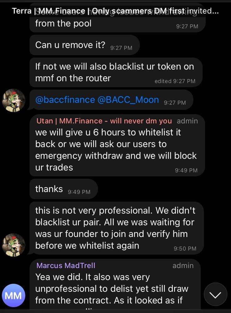 BaccFinance's tweet photo. Exhibit b, looks the #scamdex can block trades. https://t.co/lp6A1DzjdQ