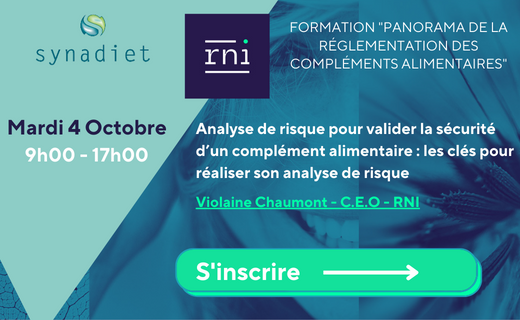 RNIConsulting's tweet photo. Intervention Violaine Chaumont sur l’analyse de risque pour valider la sécurité d’un complément alimentaire : les clés pour réaliser son analyse de risque.

Lien pour s’inscrire : https://t.co/ahJRS1ibLb https://t.co/w87ZmnOLwa