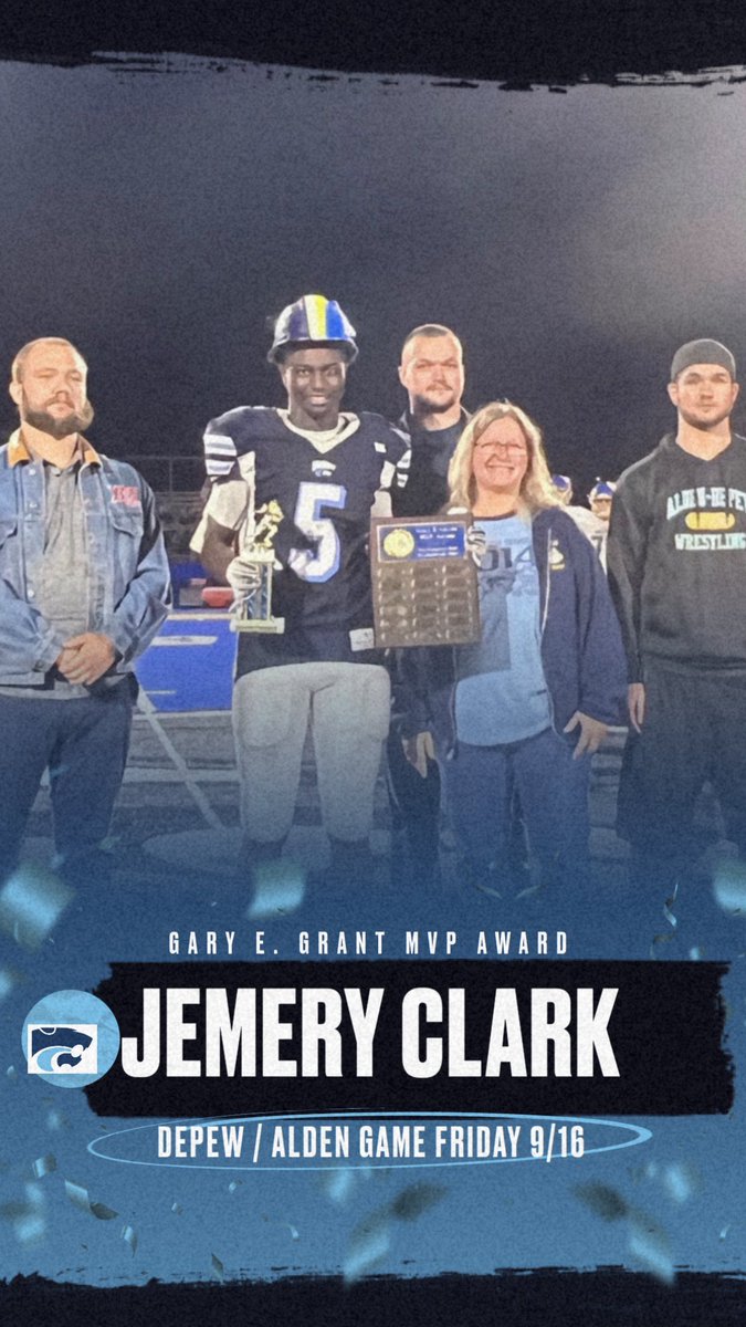 DepewFootball's tweet photo. The performance by @jemeryclark5 this past Friday was incredible! Here are the stats:
2 Sacks, 1 FR , 10 tackles (4 for a loss), 38 Yd TD Catch &amp; his blocking at TE and FB was huge in our running game! He's the REAL DEAL! @WNYAthletics @bufnewspreptalk @wny_football @TrenchTrophy https://t.co/FvFTtJV7vu