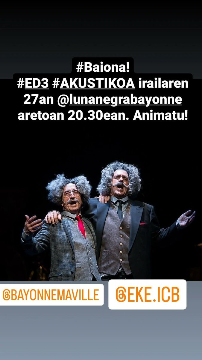 TARTEANteatroa's tweet photo. Sarrera doan baina gonbita eskatu behar da Baionako Herriko Etxeko #EuskaraZerbitzua-ko euskara@bayonne.fr
#antzerkia #euskaraz! #Ibilki @eke_eus https://t.co/0jzJIQSvUq