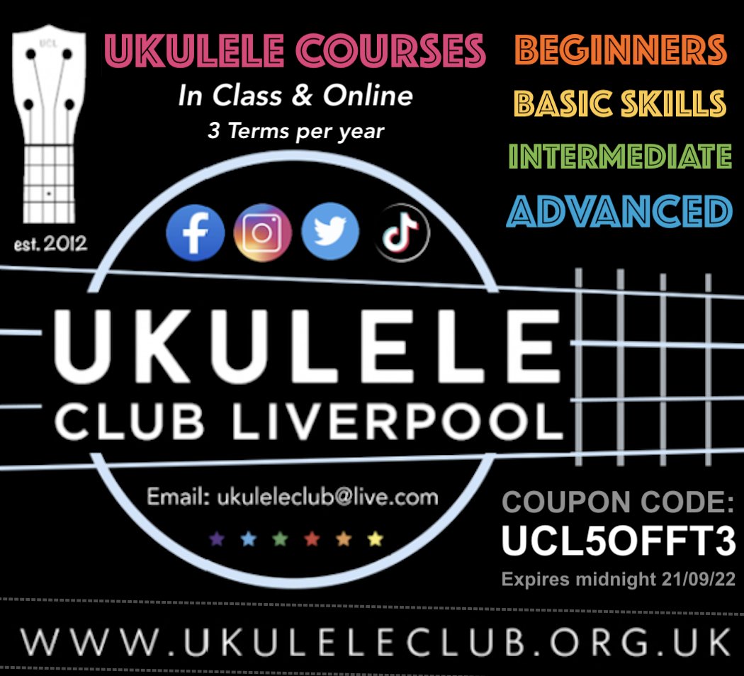 UkuleleClubLive's tweet image. Today is the last day to make the most of our £5 discount coupon code for all ukulele courses commencing next week! Simply add this code at the checkout: UCL5OFFT3
For more info  and to book your place please visit: ukuleleclub.org.uk/uclcourses.html
See you Ukin' soon!
#ukulele #learnuke