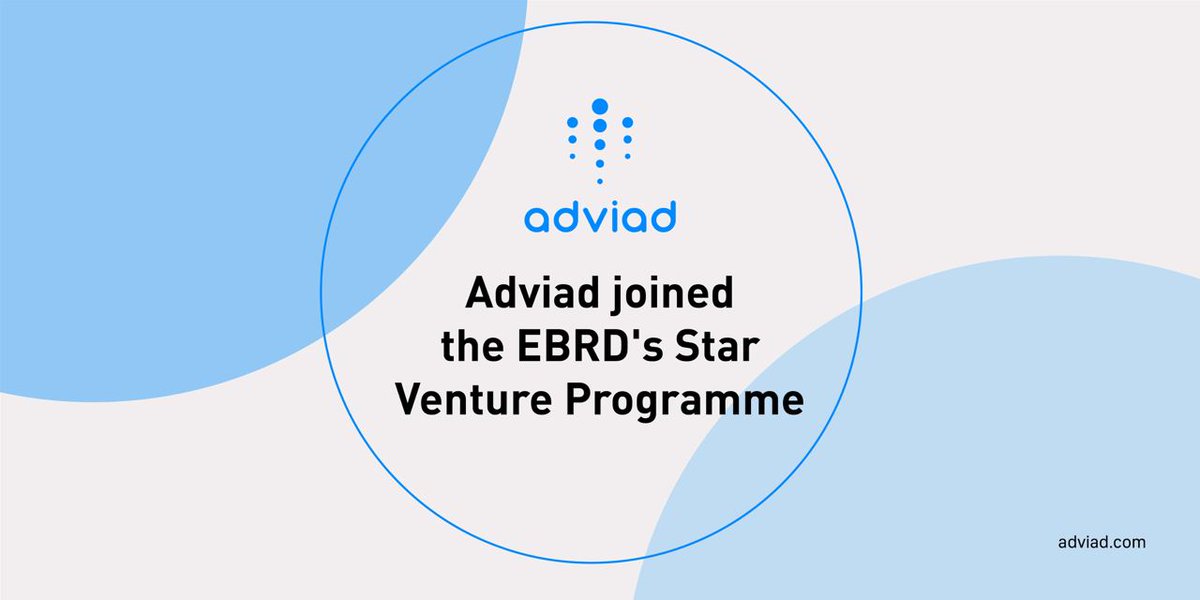 adviad_global's tweet photo. #Adviad is the winner of the EBRD Star Venture Programme and this is just the beginning!

We are being selected out of more than 180 applicants for participation in the Programme, praised for the commitment to #innovation, #sustainability, and #excellence. https://t.co/fHL69aapeM
