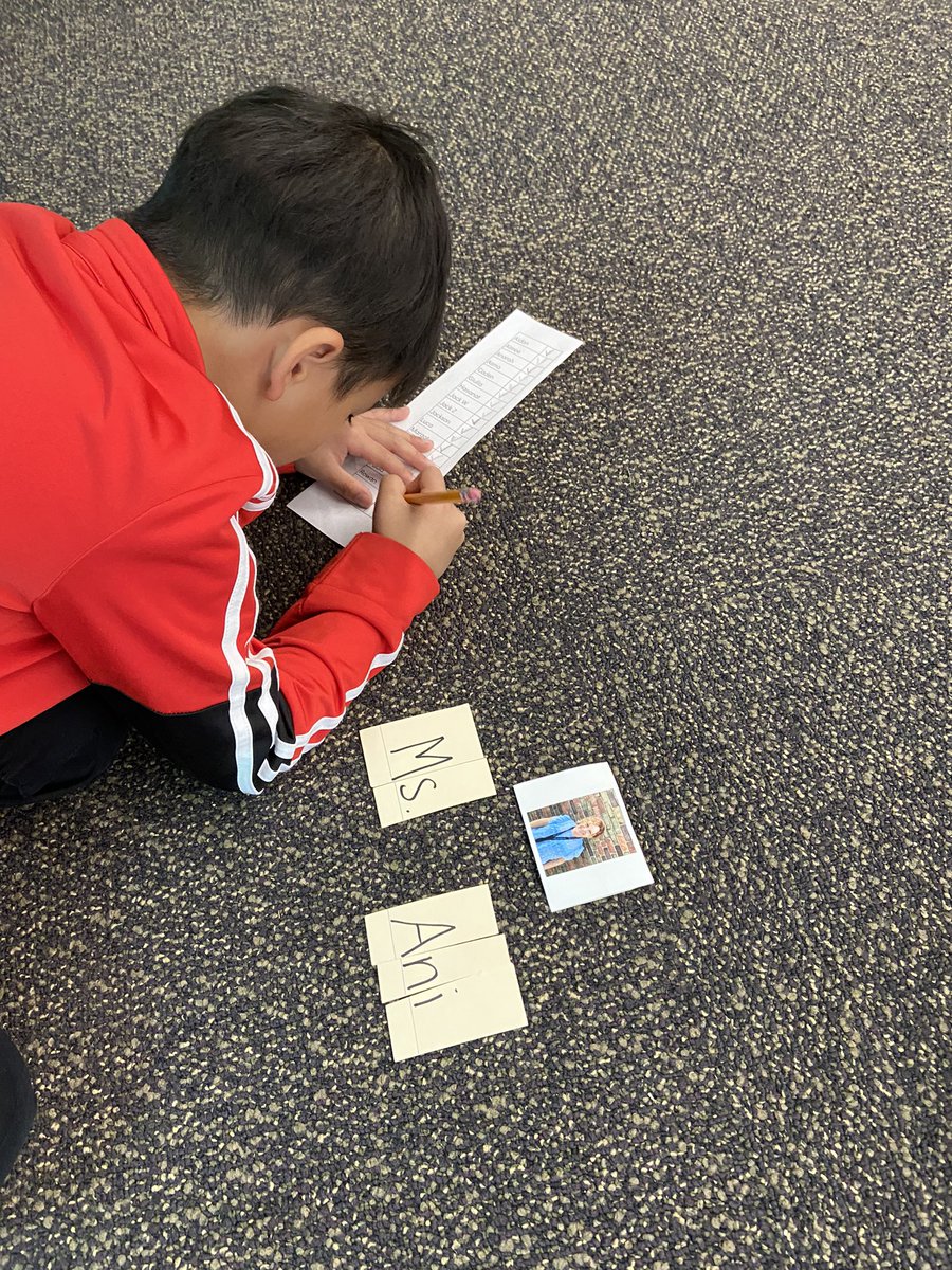 Heath1OC's tweet photo. For word work this week, we’re focusing on reading, spelling, and writing our classmates names! https://t.co/Z5ndvjY54S