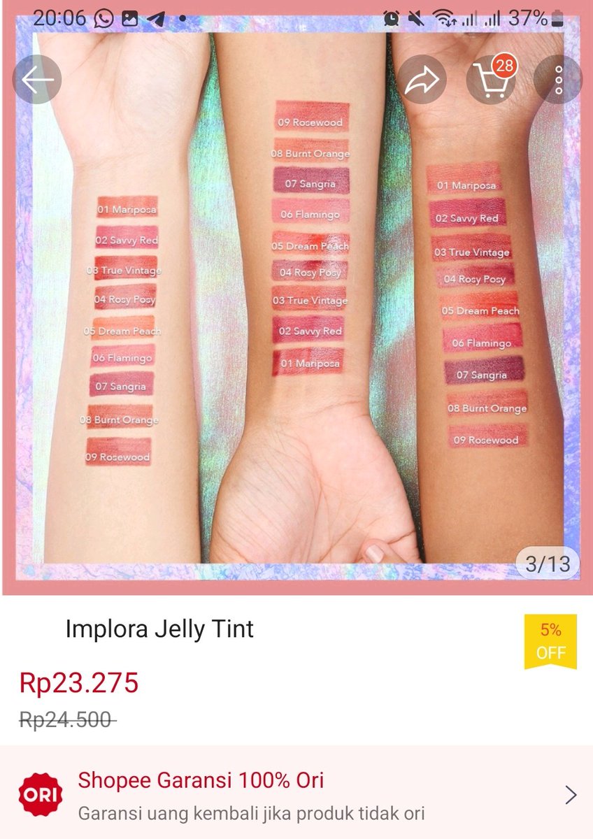 Implora Jelly Tint ini tuh beneran lembut ya di bibir aku jadi cinta banget nih sama produk satu ini