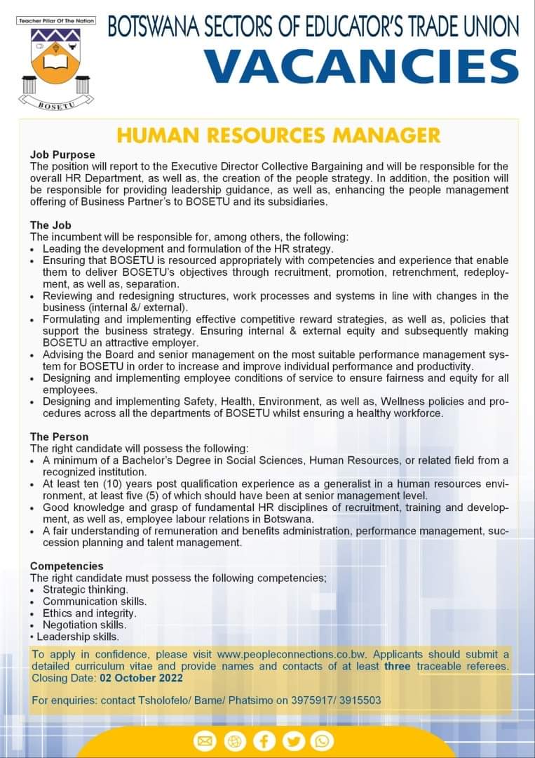 OfficialBOSETU's tweet photo. Do you have what it takes to join a progressive BOSETU team?
The following positions are available for you to occupy.

Goodluck.

Like and follow this page for more updates. https://t.co/4qa3gtKVbK