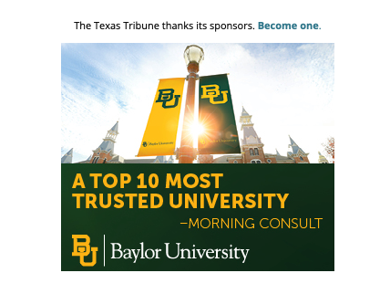 Jason Cook (@jason_cook) on Twitter photo Opened up The Brief by the <a href="/TexasTribune/">Texas Tribune</a> this morning to see a new <a href="/Baylor/">Baylor University</a> ad. It made me #BaylorProud. We are a sponsor of the Texas Tribune Festival this week, and will have the <a href="/DrPepperHrTour/">Baylor's Dr Pepper Hour Tour</a> on Congress this Sat. Opened up The Brief by the <a href="/TexasTribune/">Texas Tribune</a> this morning to see a new <a href="/Baylor/">Baylor University</a> ad. It made me #BaylorProud. We are a sponsor of the Texas Tribune Festival this week, and will have the <a href="/DrPepperHrTour/">Baylor's Dr Pepper Hour Tour</a> on Congress this Sat.