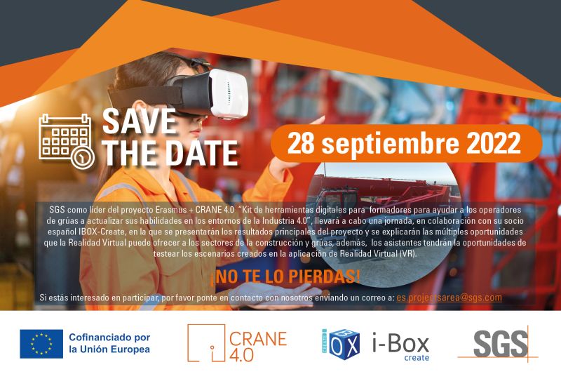 IBoxCreate's tweet image. Trabajas en un centro de formación e interesa conocer cómo es una formación con Realidad Virtual.
Eres el responsable de formación en tu empresa.
Trabajas en el sector Construcción y usáis grúas.

Vente a la jornada de presentación del proyecto CRANE40. +info ibox@iboxcreate.es