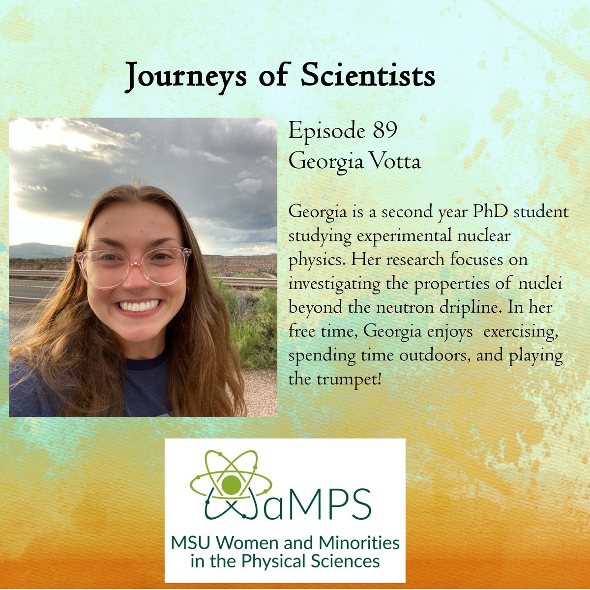 Georgia Votta joins the Journeys of Scientists podcast this week! Listen here: anchor.fm/.../Episode-89…