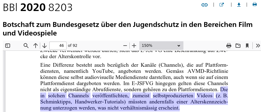 vecirex's tweet image. Die Botschaft zum E-#JSFVG scheint noch interessant: man scheint die ausufernde Natur wenigstens zu erkennen (S.46). fedlex.admin.ch/eli/fga/2020/2…