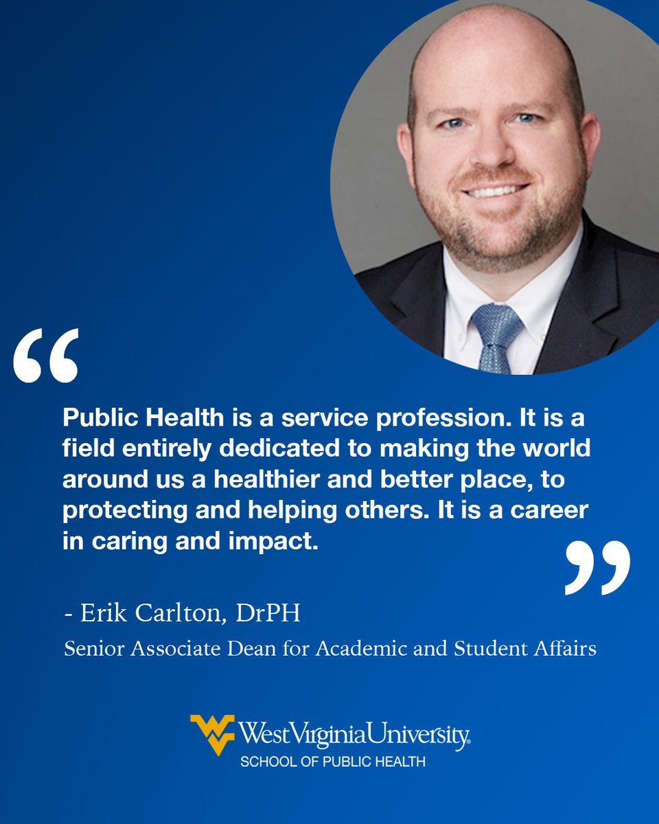 WVU's inaugural Week of Purpose is all about celebrating self-discovery and connection.🙌 Some members of the School of Public Health community have shared their thoughts on how the field of public health has helped to frame their purpose. 💙💛
publichealth.hsc.wvu.edu/news/story?hea…