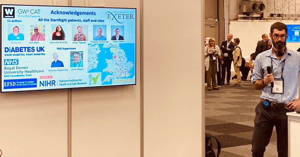 Great to see the hard work of Nick Thomas &amp; our fab #StartRight team at #EASD2022 

#DiabetesDiagnosis @ExterMed <a href="/RoyalDevonNHS/">Royal Devon NHS</a> <a href="/DiabetesUK/">Diabetes UK</a> #EFSD <a href="/NIHRresearch/">National Institute for Health and Care Research</a> AnitaHill <a href="/RobertBolt10/">Robert Bolt</a> <a href="/bshieldsexeter/">Beverley Shields</a> PeteTippett <a href="/T_J_McDonald/">Tim McDonald</a> <a href="/angusgjones/">Angus Jones</a> @athattersley ColinDayan #ExeterDiabetes