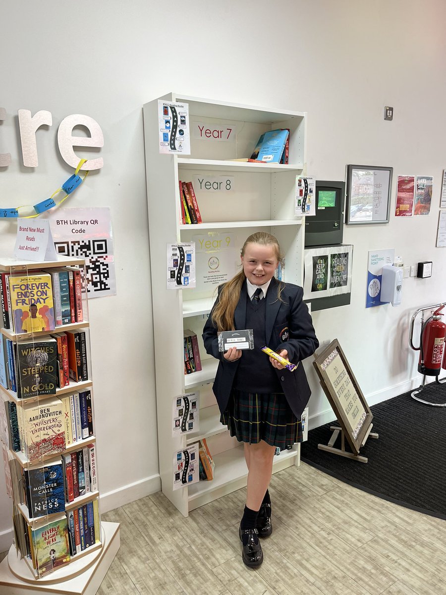 BTHCC_Library's tweet photo. HUGE congratulations to Lexie who was our Summer Reading Challenge Winner!!
She is one of our new year 7 pupils and completed a staggering 8 books over the summer break.
Enjoy spending your voucher Lexie 📚😃 https://t.co/4U97oVEhUt