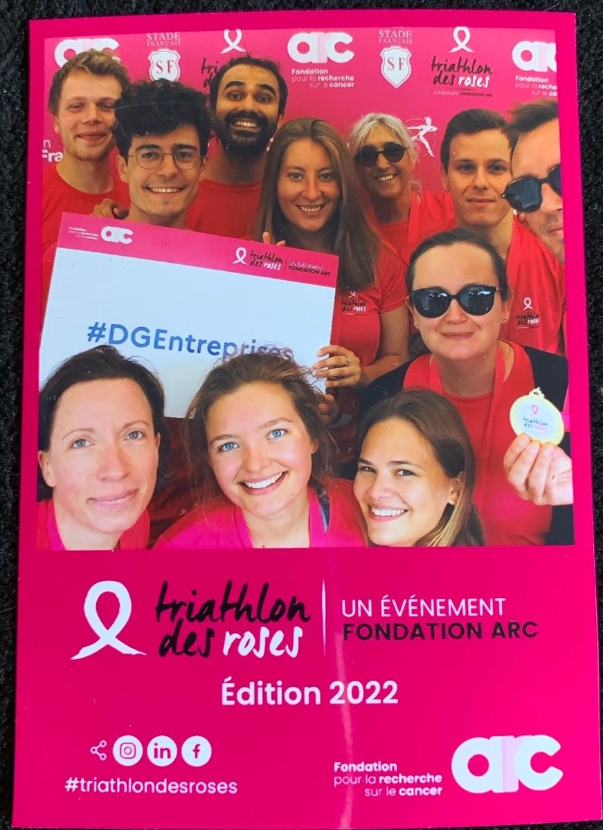 DGEntreprises's tweet photo. #ÉVÉNEMENT | 👏 Merci aux 15 agents de la @DGEntreprises qui ont participé, ce samedi 17 septembre, au Triathlon des roses. Ils ont ainsi contribué à lever près de 380 000 € pour soutenir la recherche sur le cancer du sein.
#LutteContreLeCancer #CancerDuSein #teamDGE https://t.co/OwmHq31THT