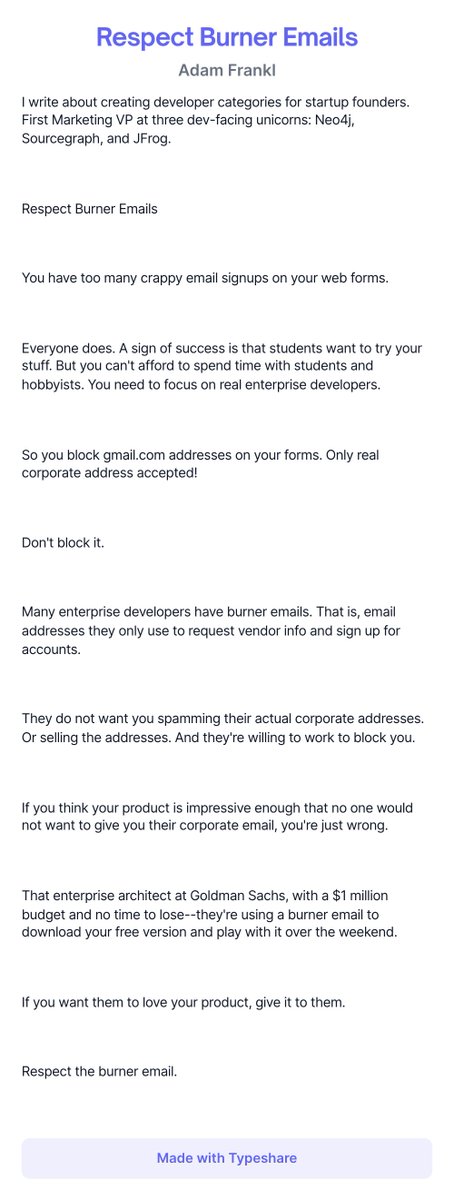 Respect Burner Emails